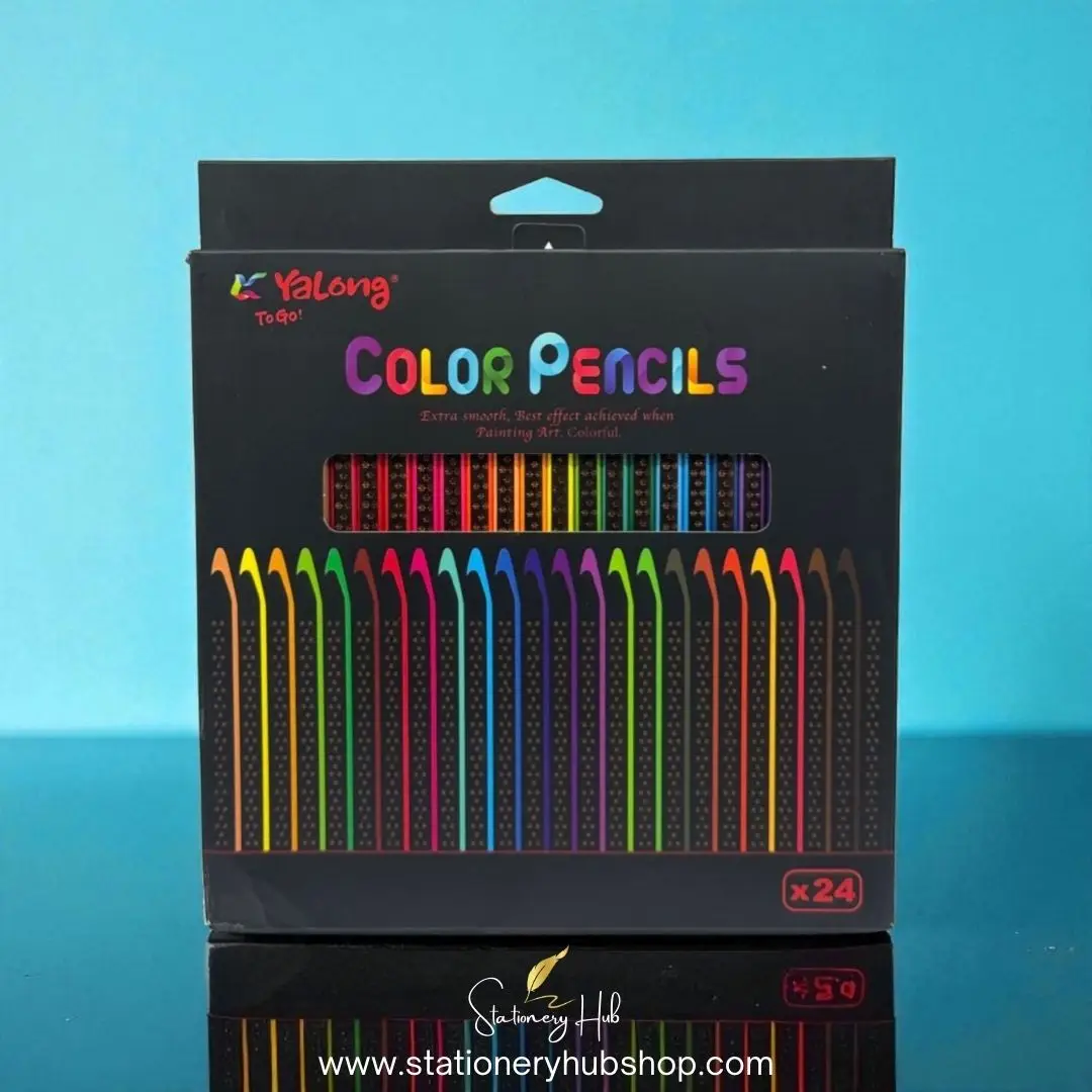Yalong Premium Wooden Black 24 Color Pencils Set (Highly pigmented)